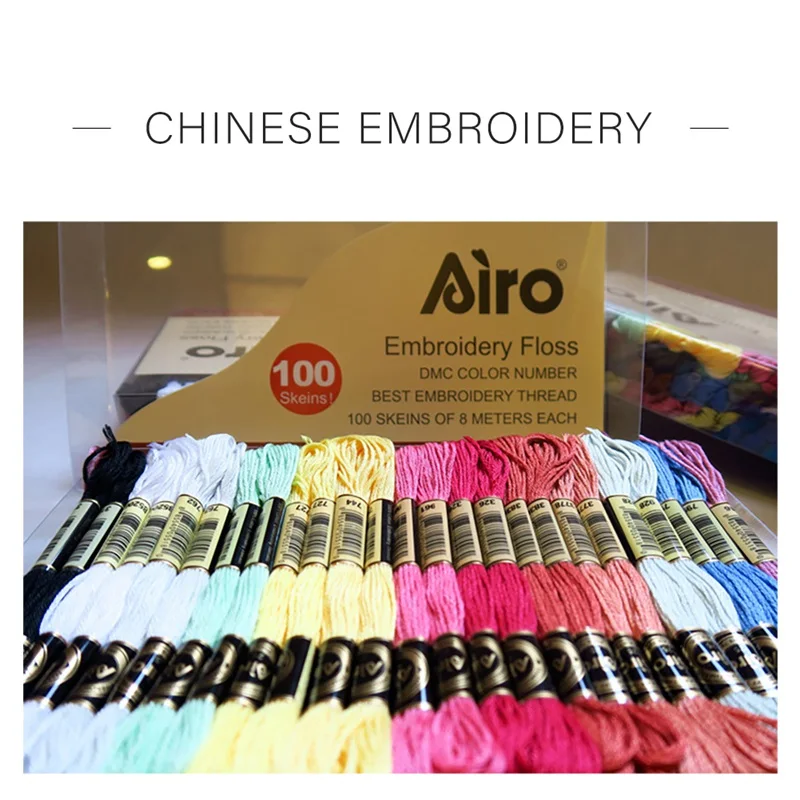 100 Pcs 50 Colors 8 Meters Embroidery Threads Polyester Cotton Thread Handmade Accessories Embroidery Thread