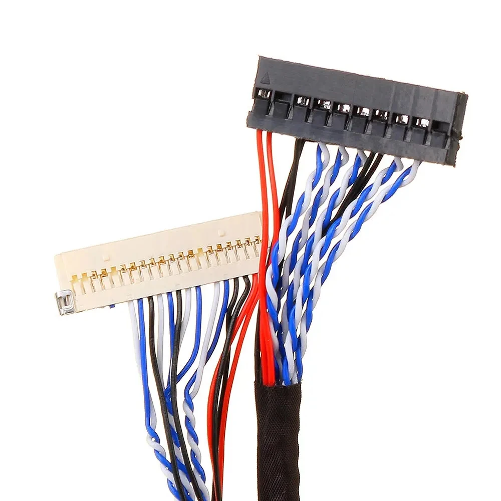 Placa de controlador de pantalla LCD Universal, Cable de pantalla LVDS, paso de pin de 1mm, 25/40/60cm, 20 pines, DF19-20-D8, 1 canal, 6 bits, 8 bits, 20P
