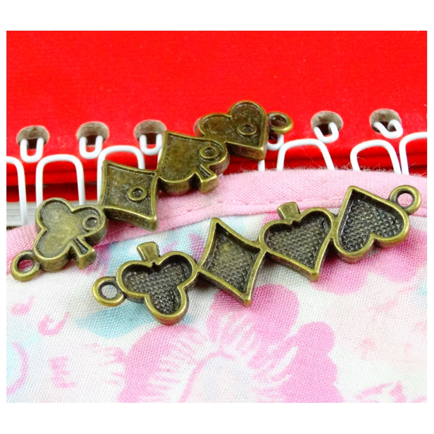 20PCS 46*13.8MM Antique Bronze Plated Zinc Alloy 2 holes Connector Charms Diy Jewelry Accessories