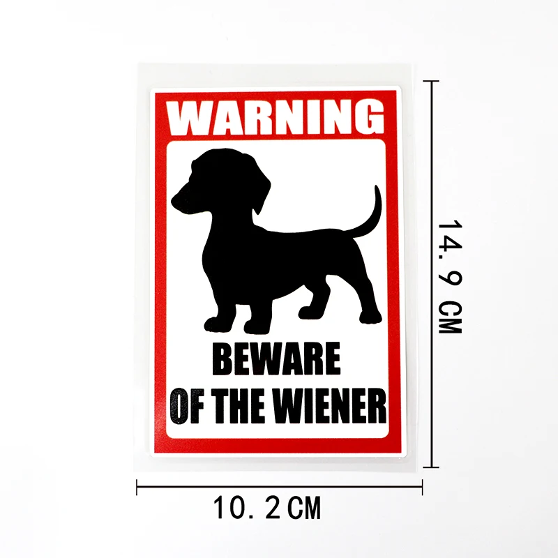 10.2CM*14.9CM 1 Pcs Dachshund Wiener Dog Warning Decal PVC Car Sticker for Subaru Stickers