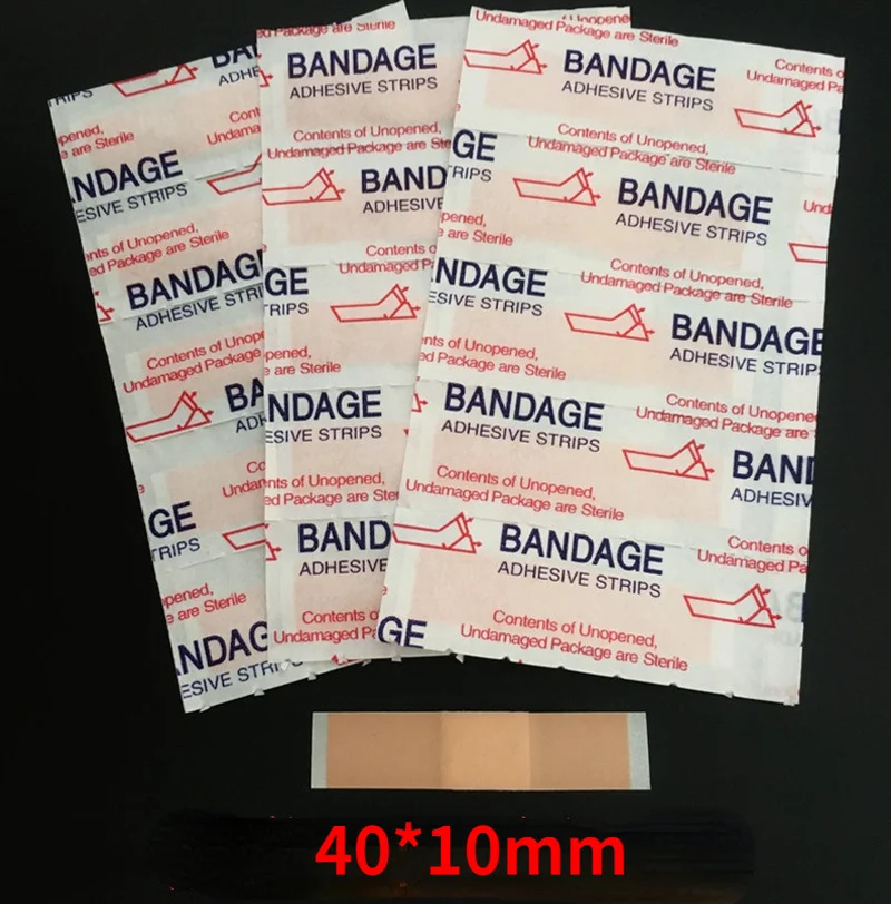 Vendaje elástico pequeño de PE para niños, banda médica transpirable para la piel, Ayuda de Emergencia para el hogar, kit de emergencia para deportes al aire libre, 40x10mm, 20/50 piezas