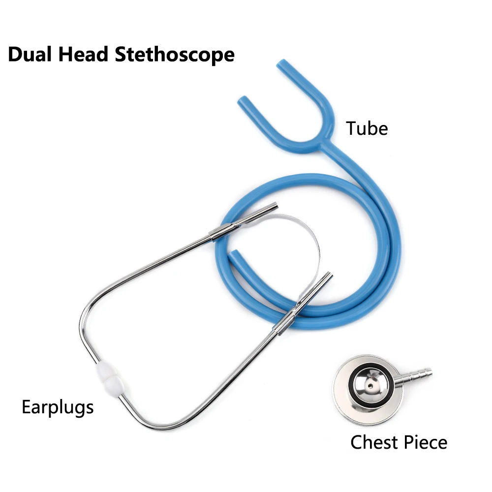 Portable Dual Head Stethoscope Professional Cardiology Medical Stethoscope Doctor Medical Equipment Device Student Vet Nurse