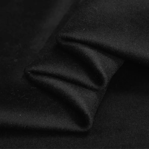 Double cashmere black 90% wool fabric 850g/meter thick warm double-deck two layers two side,WF062