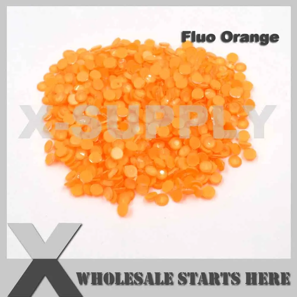 (SS6-SS20,100 Gross/Lot) Fluo Orange Flat Back Rhinestone,Used For Nail Art,Phone Case,Shoes