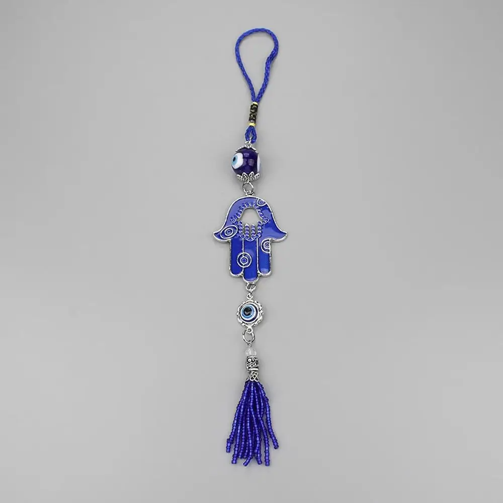 Accessories Key Holder Bag Keyring Blue Pattern Tassel Pendant Blue Beads Tassel Evil Eye Keychains Car Key Rings Car Pendant