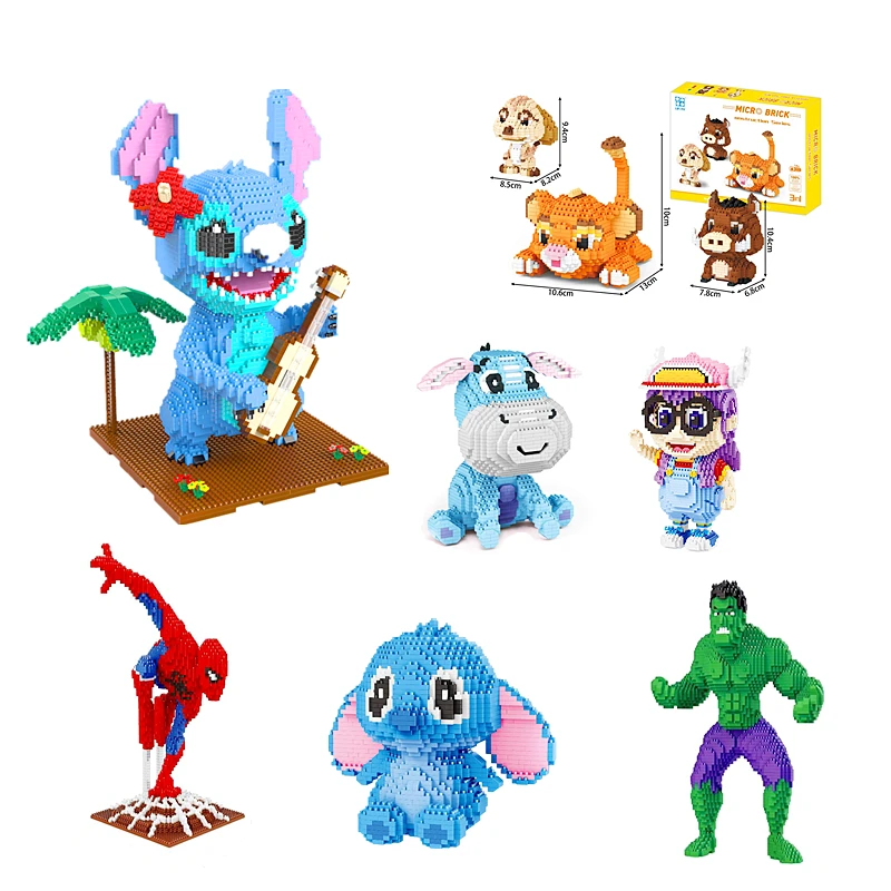 New Disney Cross Stitch Building Blocks Spiderman Mickey Build Blocks Mini Toys ForKids Building & Construction Toys