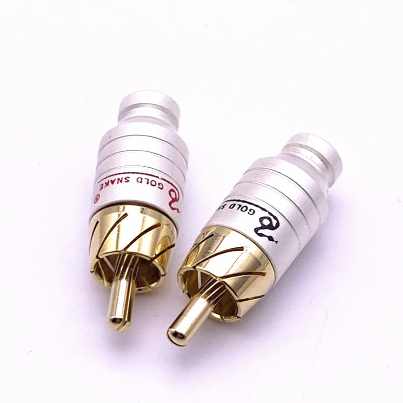 2ชิ้น/ล็อตงูเชื่อม Mini RCA ตัวเชื่อมต่อ RCA ปลั๊กอะแดปเตอร์ AV Audio Vidio เสียบเส้นผ่านศูนย์กลางรู5มม.