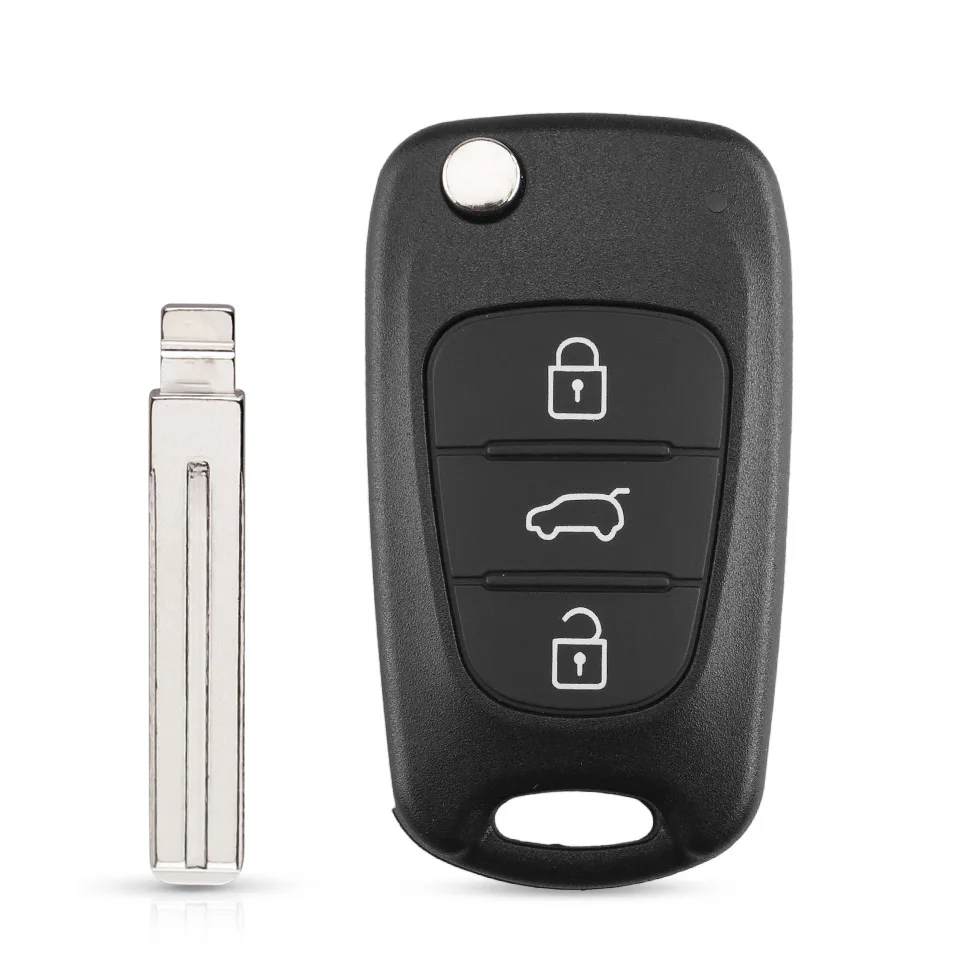 KEYYOU Car Key Shell Replacement 3 Buttons Flip Remote Key Case Blank Cover Kia Rio 3 Picanto Ceed Cerato Sportage K2 K3 K5