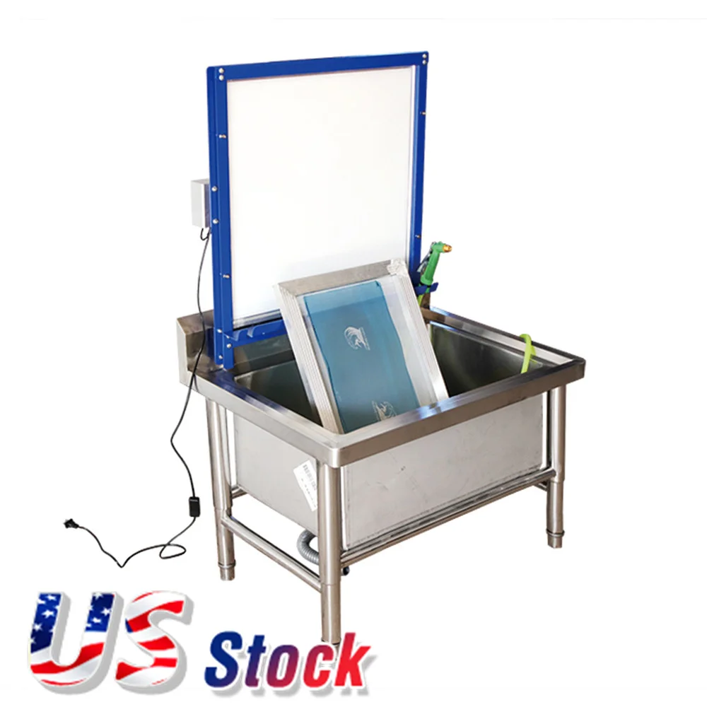 Floor Type Stainless Steel Screen Printing Wash Tank Washout Booth with Backlight