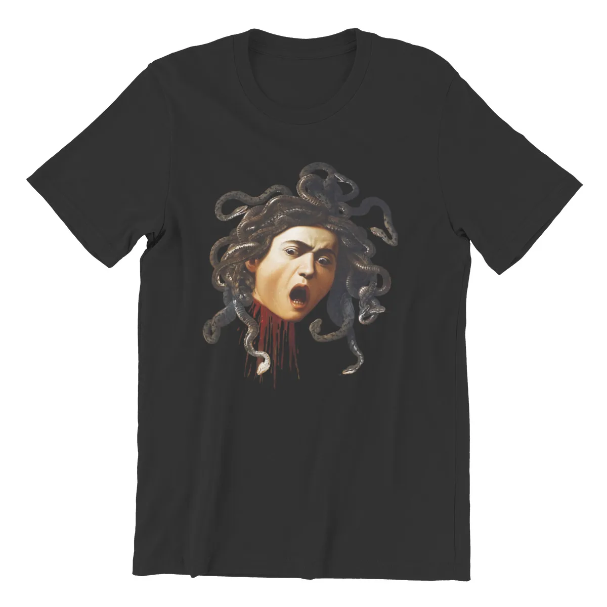 Goth 1980s Subculture Rock Romance TShirt for Men Caravaggio Medusa Art Lover Soft Summer Tee T Shirt Novelty Trendy Fluffy