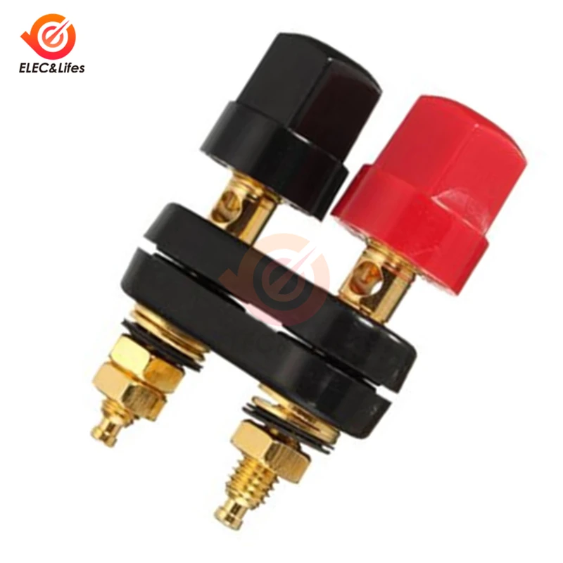 High Quality Banana plugs Couple Terminals Red Black Connector Amplifier Terminal Binding Post Banana Speaker Plug Jack