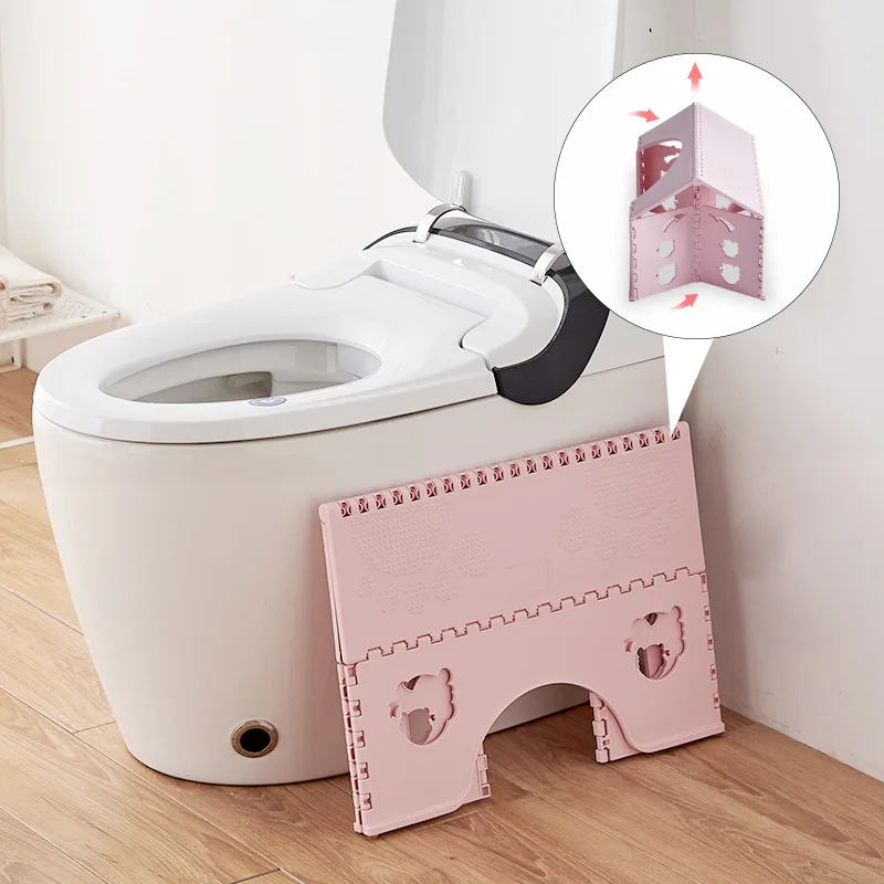 Bathroom Foldable Toilet Stool Portable PP Squatty Potty Kids 7 Inches Thickened Non-Slip Step Stool For Bathroom Accessories