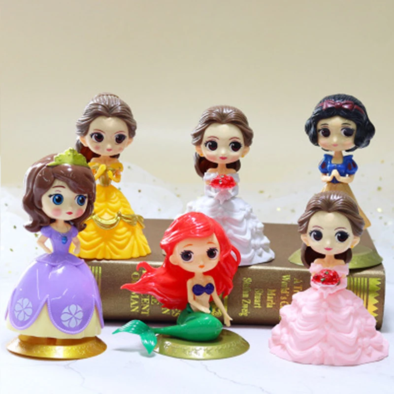 Disney Princess Theme Cake Ornaments Cake Cupcake Toppers Cake Flag Girls Birthday Party Cake Decoration Anniversaire Supplies