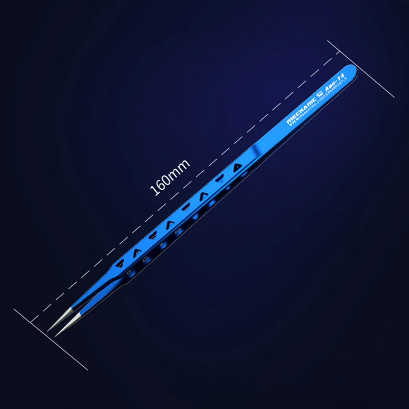 정비사 길어진 고강도 핀셋 중공 열 방출 핀셋 휴대 전화 수리 용 PCB IC tweezer
