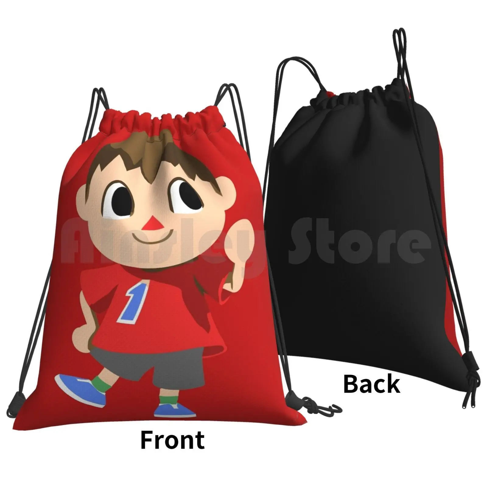 Friendly Villager Is Friendly Backpack Drawstring Bags Gym Bag Waterproof Animal Villager Super Smash Bros 3ds Wii U