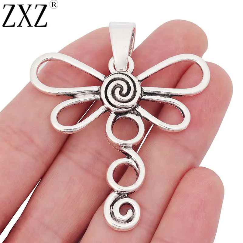 ZXZ 5pcs Large Dragonfly Insect Charms Pendants for Necklace Jewelry Making Findings 61x50mm