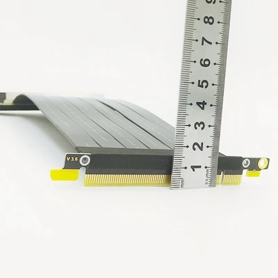 Cabo de Extensão Vertical para Gráficos, Riser Ribbon Extender, Pci Express, Masculino, 90 Ângulo Direito, PCIe 3.0, X16