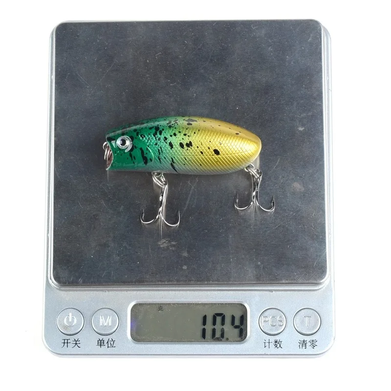 Señuelos de Pesca de 5,5 cm/10,4g Topwater Popper, cebo duro de 5 colores, Wobblers artificiales, aparejos de pesca de plástico