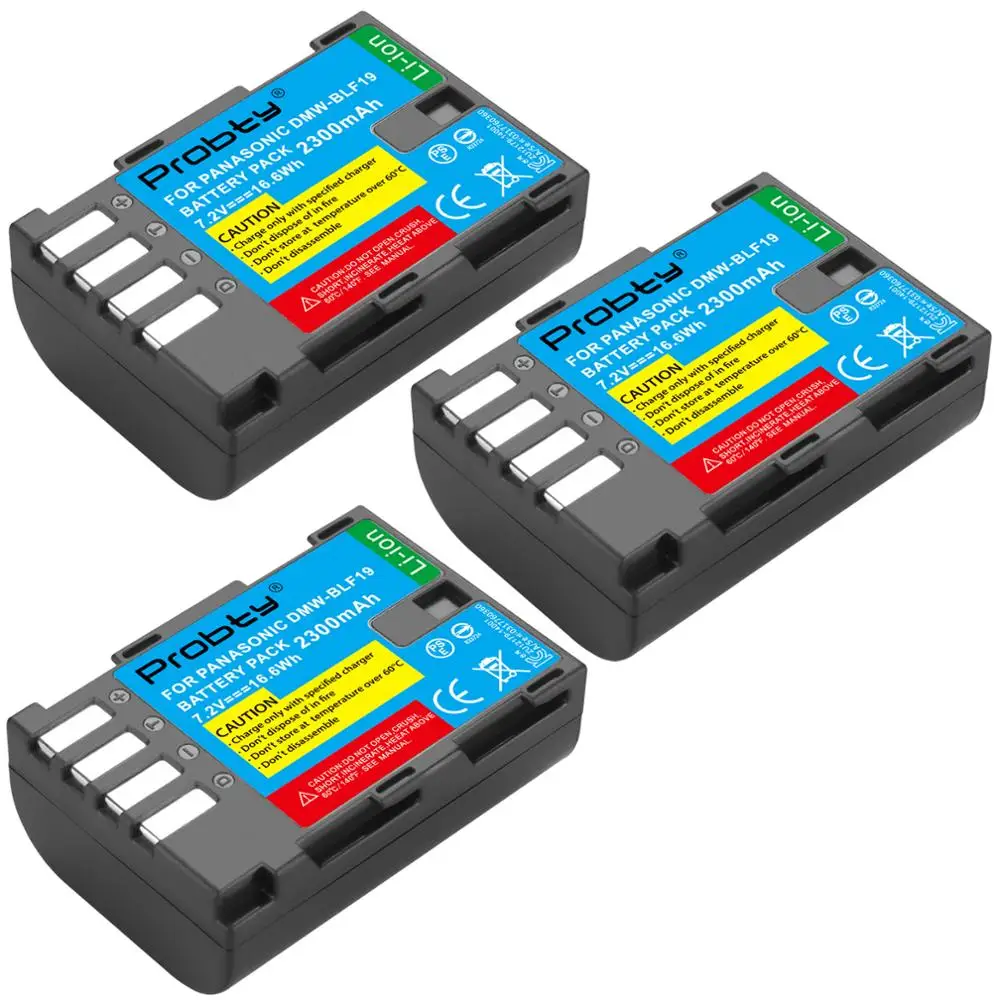 4pcs 2300mAh DMW-BLF19 DMW BLF19 BLF19 Rechargeable Li-ion Batteries for Panasonic Lumix DMC-GH3 DMC GH3 GH4 DMC-GH4 GH5 Camera