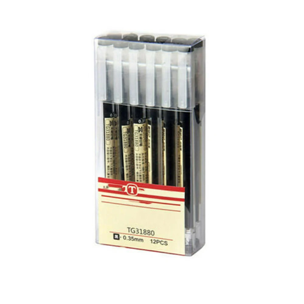 12 pz/lotto breve stile penna a sfera Gel inchiostro 0.35mm nero rosso scuola di alta qualità