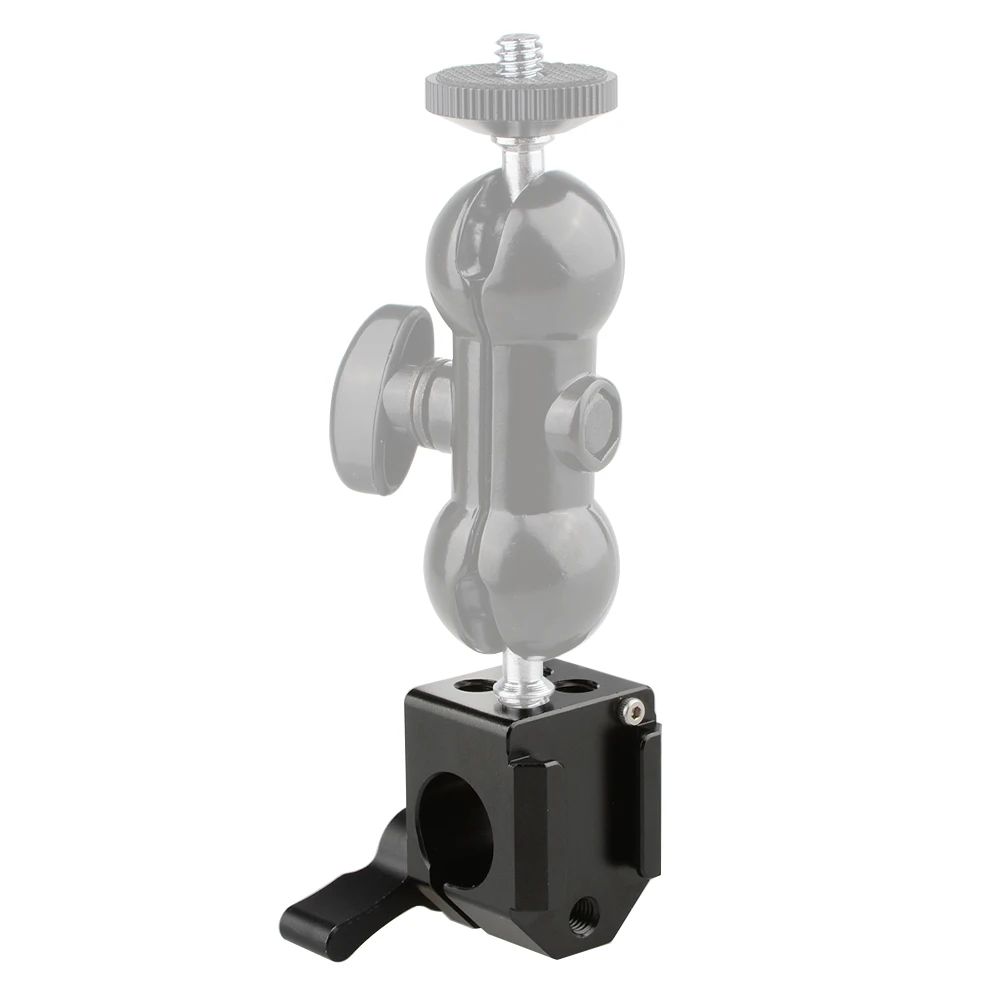 Zacisk pręta mocowanie do buta camvinate 15mm z czerwoną/czarną gałką do kamery 15mm System wspornik szyny z głowicą światła LED