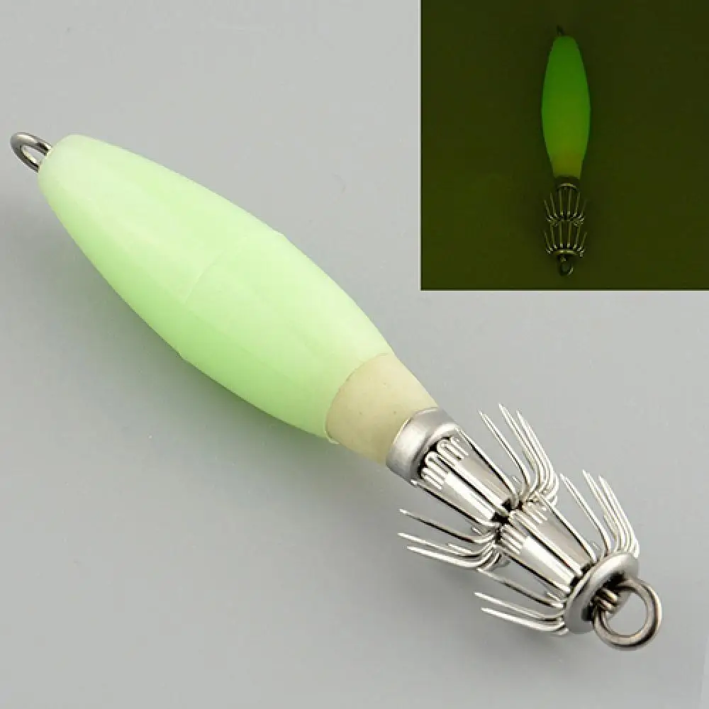 

35% Discounts Hot! 1 Pc 9.5cm Luminous Glow in Dark Squid Cuttlefish Hook Hard Bait Fishing Lure