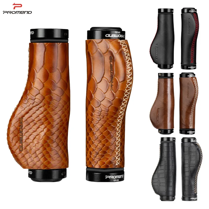 Ergonomics Bicycle Grips leather Bar Ends Plugs MTB Grips lock on road bike for brompton bicycle grip