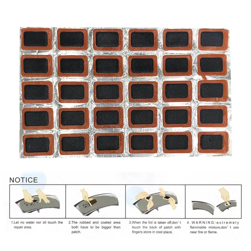 48PCS 25mm Round/Square Rubber Bicycle Tire Patch Cycle Repair Tools Cycling Bike Tire Tyre Inner Tube Puncture Repair Tool