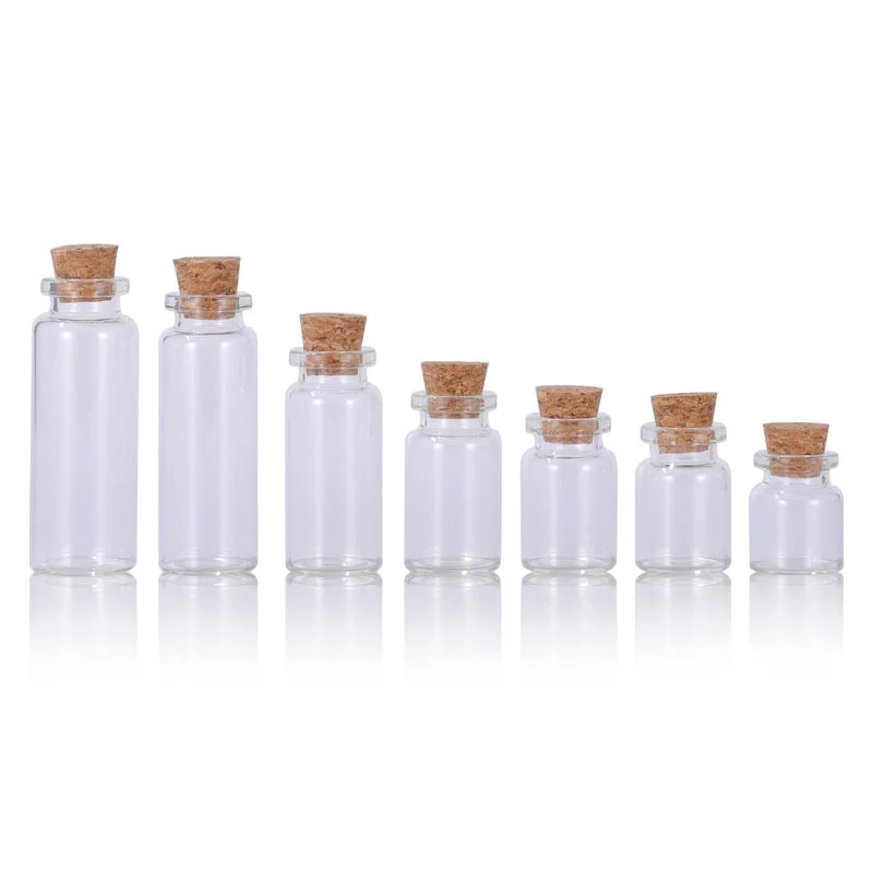 

Small Glass Bottles With Wood Cork Mini Clear Empty Glass Penicillin Bottle Containers Decorative Craft Corked Stopper Vials