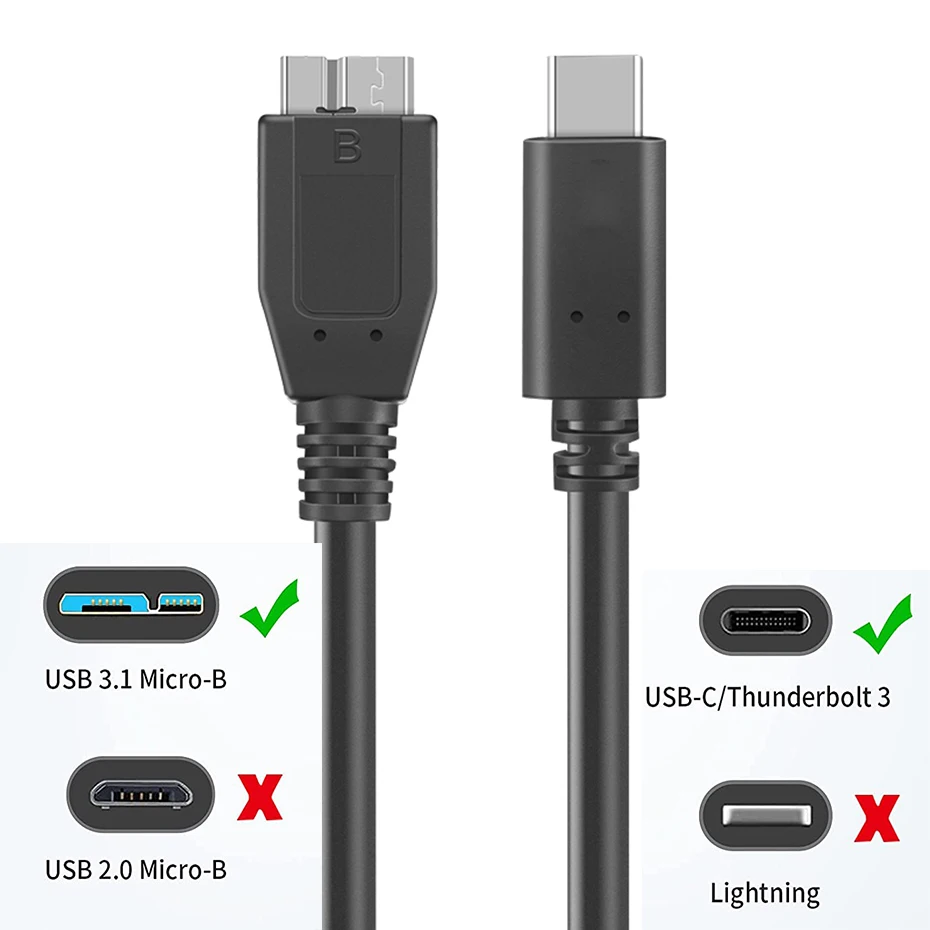 Kabel USB C do Micro B 3.0 krótki kabel 5Gbps USB 3.1 USB-C do USB 3.0-Micro B przewód synchronizacji danych do dysk twardy HDD kabla SSD WD