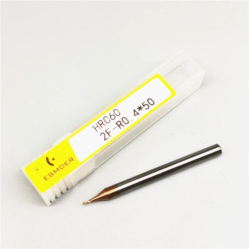 1PCS ตัด HRC60 0.3 0.4 0.5 0.8เคลือบ Micro-เส้นผ่าศูนย์กลางแบนทังสเตน Milling Cutter