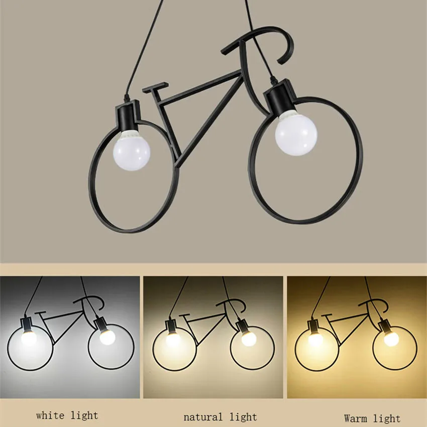 

Vintage Iron Bicycle Pendant Lights Pendant Lamp LED Edison Dining Room Kitchen Hanging Lamps Home Decor Industrial Lighting