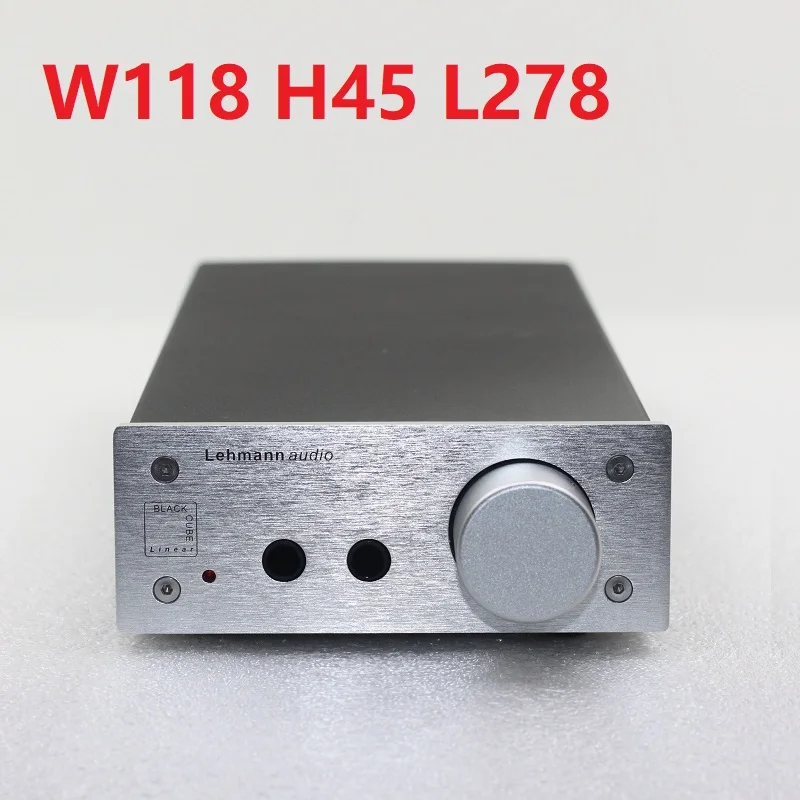 TT650 Aluminum Lehmann Audio Headphone Amplifier Amp Chassis Amplifier Enclosure Shall Case DIY Box Size 118*45*278mm