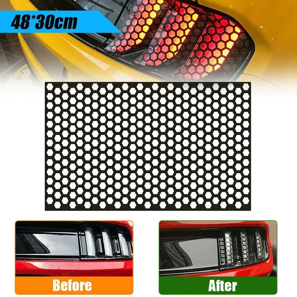 PVC Decals Cover Decoration Rear Tail Light DIY Practical Honeycomb Car Sticker Decorative For All Car Models Car Accessories