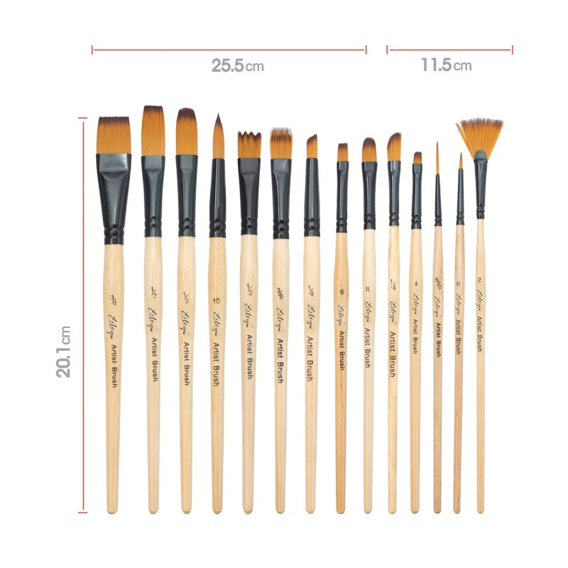 14 pcs Professional Paint Brushes Different Shape Nylon Hair Artist Painting Brush For Acrylic Oil Watercolor Art Supplies