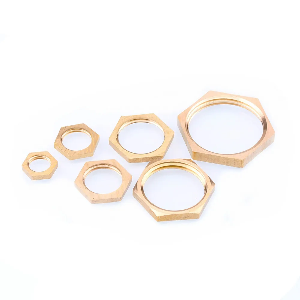 Brass Hex Lock Nuts Pipe Fitting M10 M12 1/8