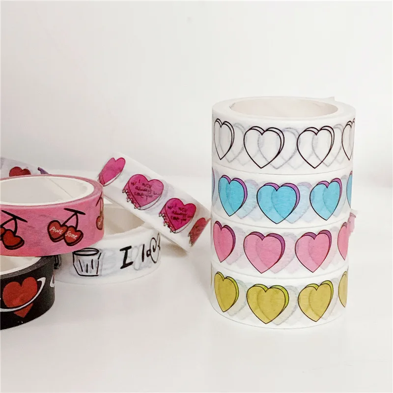 INS Hot Sale Love Cake Pattern Washi Tape Hand Account Sticker Sealing Sticker Decoration Paper Masking Tape Stationery