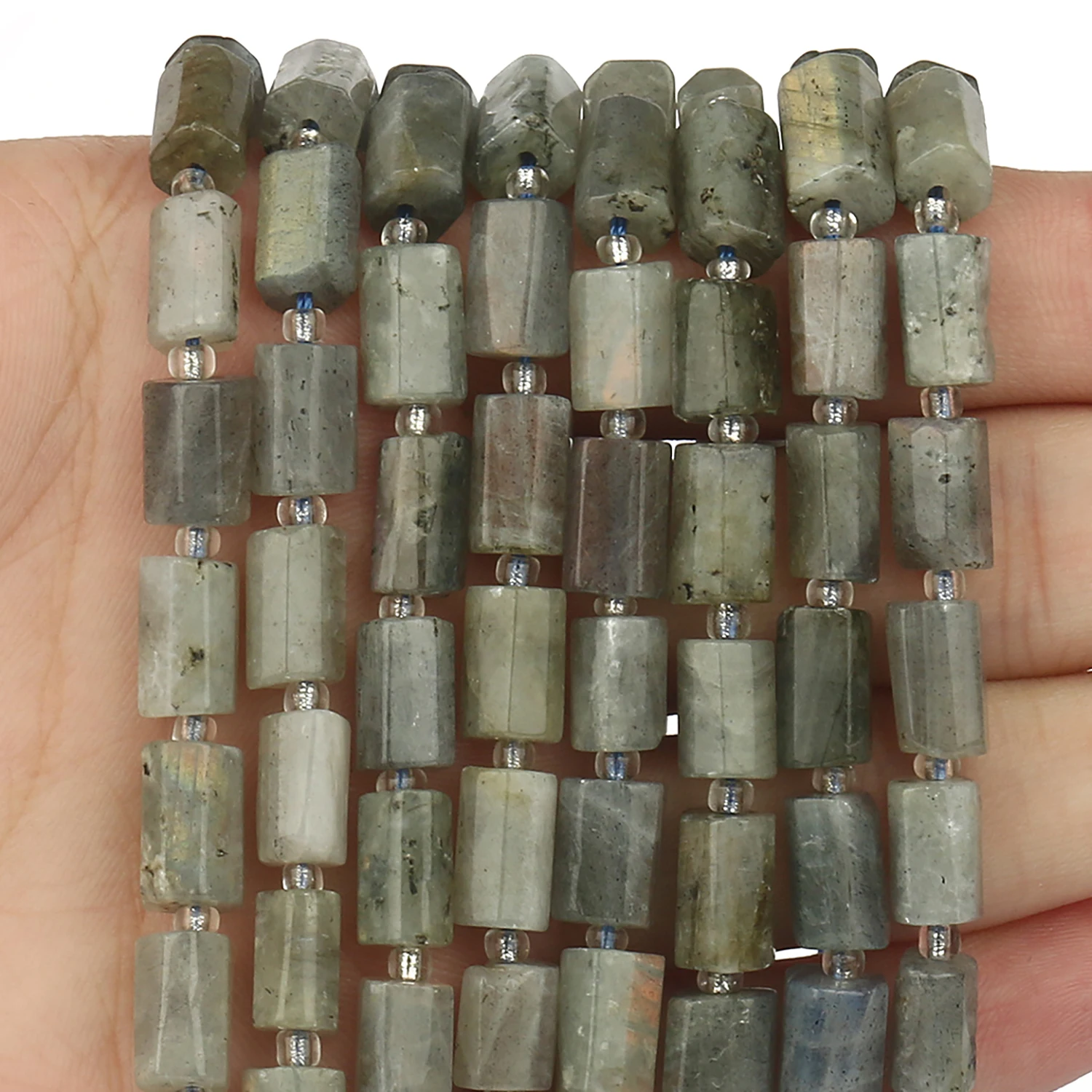 8X11mm Natural Stone Beads Gray Labradorite Beads Loose Spacer Beads for Jewelry Making DIY Handmade Charm Bracelet Accessories