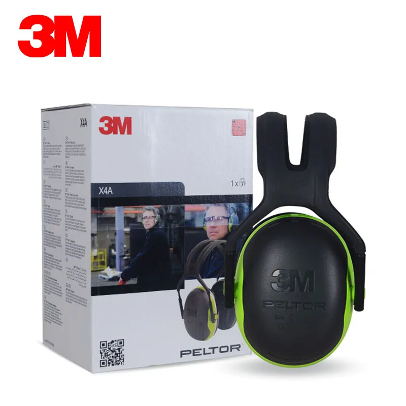 3M PELTOR X4A Overhead Soundproof Earmuffs Noise Reduction Earmuff 33dB NRR Adjustable Headband Comfortable for Working Sleeping