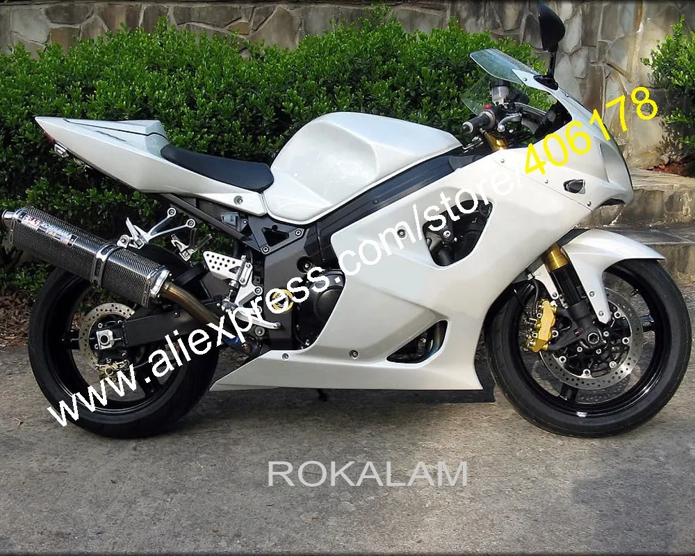 All White For Suzuki Fairing GSXR1000 03 04 GSX-R1000 GSXR 1000 2003 2004 K3 Motorcycle Parts (Injection Molding)