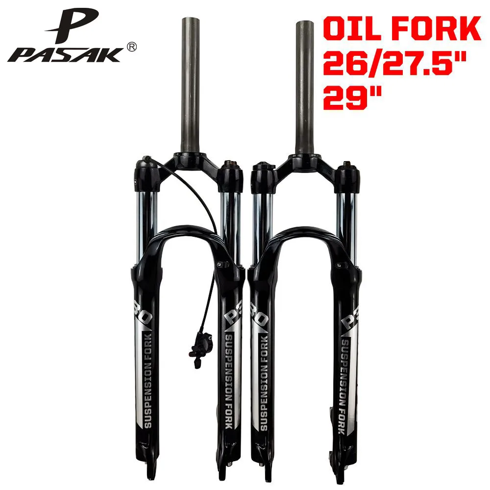 PASAK Magnesium Alloy MTB Bicycle Fork Supension OIL 26/27.5/ 29er Inch Mountain Bike 32 RL100mm Fork For A Bicycle Accessories