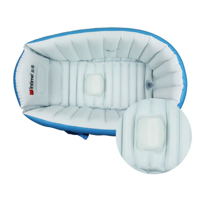 Baby Portable Bathtub Inflatable Bath Tub Child Tub Cushion Keep Warm Infant Folding Portable Bathtub with Air Pump Free Gift