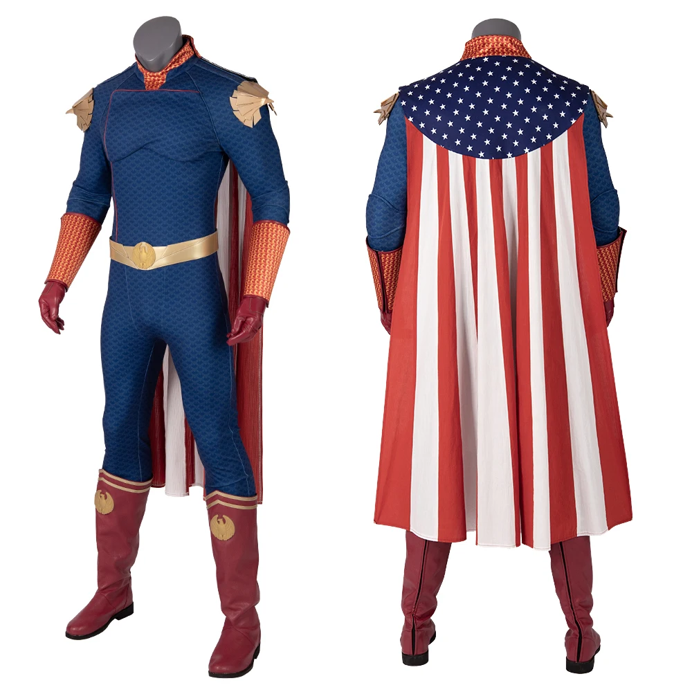 Halloween Homelander Costume Blue Battle Uniform The Boys Season 1 Superhero Cosplay Outfit Carnival Christmas Hero Jumpsuit