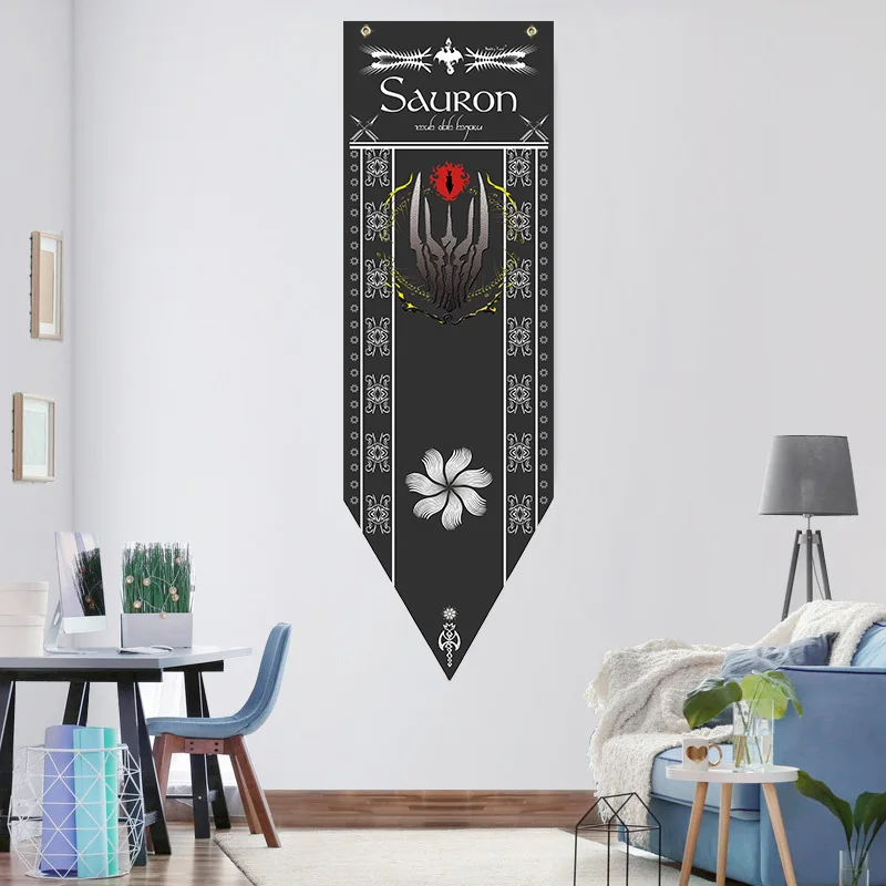 46x150cm Satin LORs flag banners Home Decorative Flags Rohan Sauron Isengard HQ bar room decoration Flag LOR banner