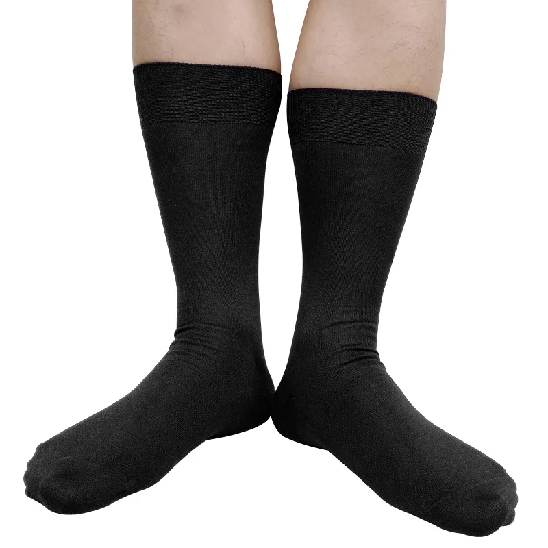 Schwarze, solide Herren-Kleidersocken aus hochwertiger Baumwolle, weiche, formelle Business-Anzugsocken, sexy Socken für Hochzeitsgeschenk