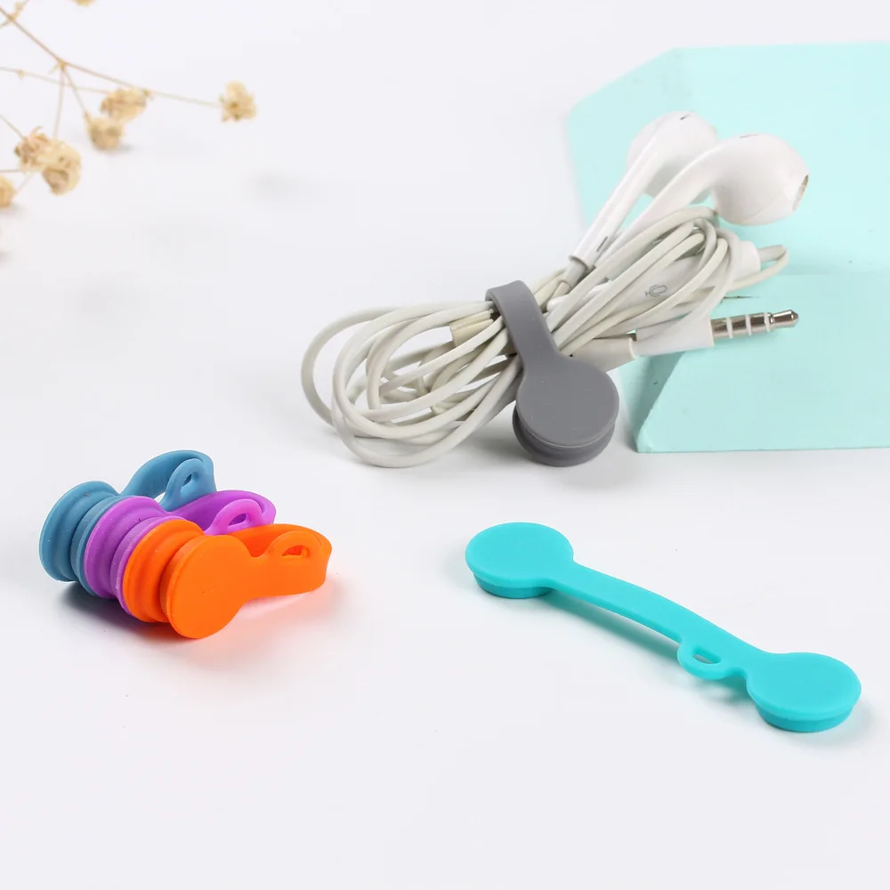 

10Pcs Silicone Magnet Earphone Cable Winder Phone Headset Cable Clip Holder Earphone Hub