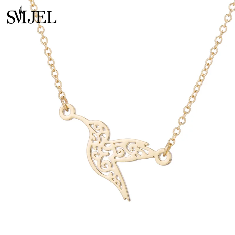 SMJEL Wild Dieren Ketting Roestvrij Staal Kolibrie Kettingen Leuke Eagle Phoenix Zwaluw Vogels Ketting Collares