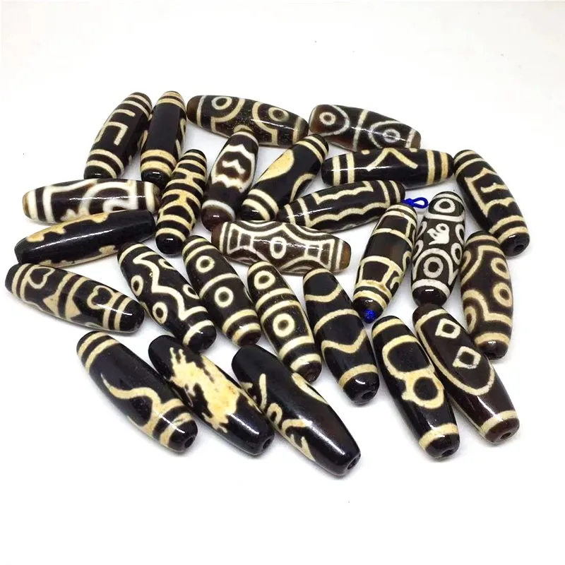 1PCS 1LOT Amulet 12mm*37mm Tibetan Dzi Beads Black Color Turtle back Taiji Money Hook Loosing Beads for Bracelet and Necklace