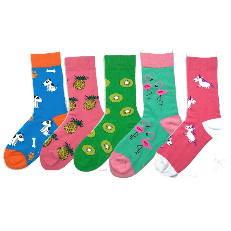 Harajuku Animal Funny Socks Food Lemon Pineapple Cute Socks Women Divertidos Cheese Creative Sokken Crazy Chaussette Femme