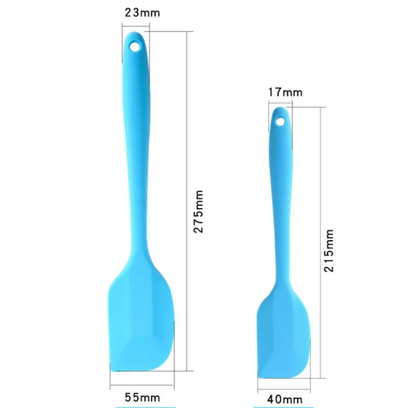 2pcs/SET Silicone Spatula Heat Resistant Baking Scraper Butter Cream Cake Smoother Polisher Cake Decorating Tool Butter Mixer